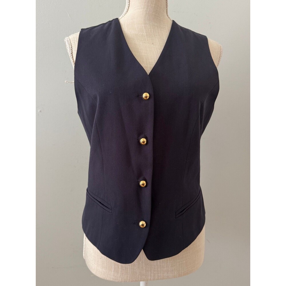 NEW Spiegel Sleeveless Vest in Navy Blue Women's Size 6‎ Vintage